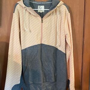 AMPERSAND AVE Gray and Pink Hoodie